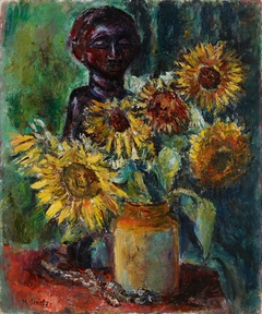 Sun Flowers and a Female Figure by Meri Genetz