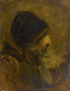 Tête d'homme d'après Rembrandt by Félix Ziem