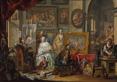 The Artist's Studio by Johann Georg Platzer