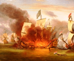 The Burning of the Royal James at the Battle of Solebay, 7 June 1672 by Willem van de Velde the Younger