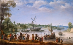 The Departure of the Pilgrim Fathers from Delfshaven on their Way to America