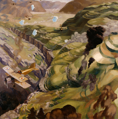 The Destruction of the Turkish Transport in the Gorge of the Wadi Fara, Palestine by Sydney Carline