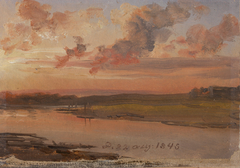 The Elbe in the Evening by Johan Christian Dahl