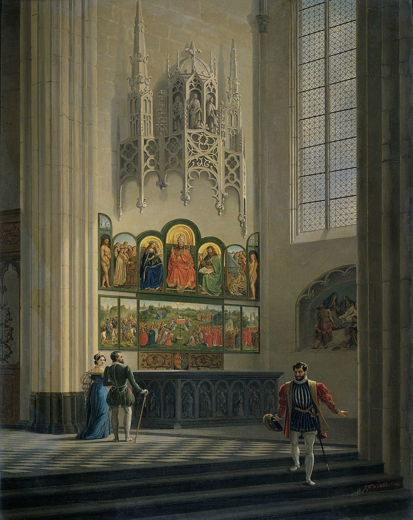 The Ghent Altarpiece by the van Eyck Brothers in St Bavo Cathedral in Ghent