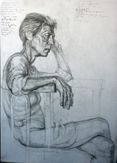 Drawing of an old woman by Martin Punchev