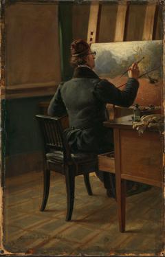 The Painter J.C. Dahl at his Easel by Johann Siegwald Dahl