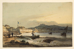 The Praya Grande, Macao, from the south, with St Peter's Fort to the left by George Chinnery