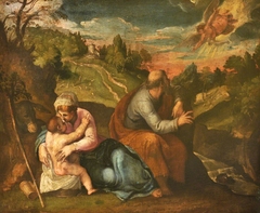 The Rest on the Flight into Egypt by manner of Jacopo Bassano il vecchio
