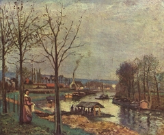 The Seine at Port-Marly, the Wash-House by Camille Pissarro