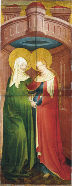 The Visitation (exterior wing of the altarpiece allegedly from Saint Peter's, Frankfurt) by Master of the Middle Rhine ca 1420