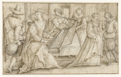 Twee musicerende paren en een dansend paar by Crispijn van de Passe I