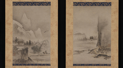 Two Views from the Eight Views of the Xiao and Xiang Rivers by Kantei