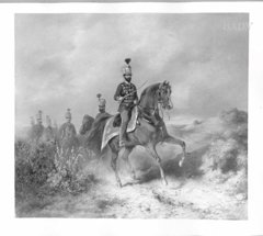 Ulans an horse-back by August von Pettenkofen