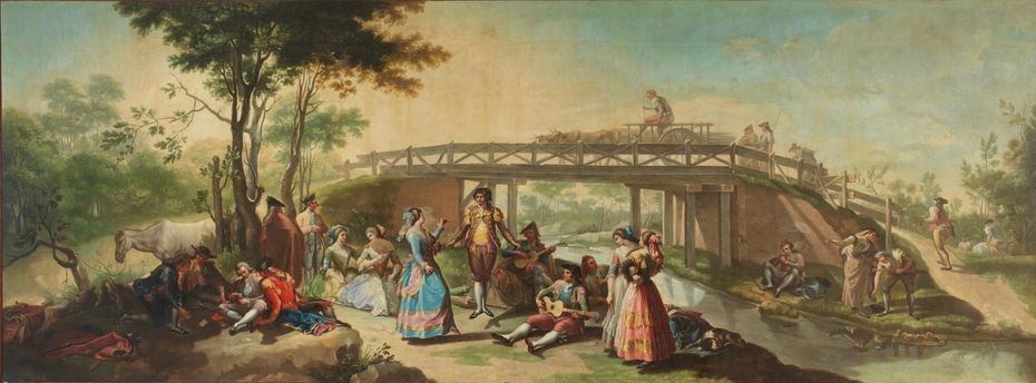 Un baile junto a un puente del canal del Manzanares