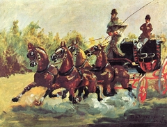 Alphonse de Toulouse-Lautrec-Monfa Driving his Mail-Coach in Nice by Henri de Toulouse-Lautrec