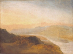 Valley with a Distant Bridge and Tower by J. M. W. Turner