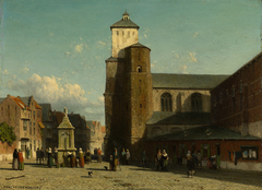 View of a Belgian town by Jan Weissenbruch