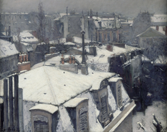 Vue de toits (effet de neige) [Rooftops in the Snow (snow effect)] by Gustave Caillebotte