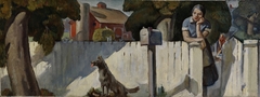 Waiting for the Mail (mural study, Nappanee, Indiana Post Office) by Grant Wright Christian