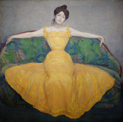 Woman in a yellow dress
