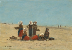 Women on the Beach at Berck by Eugène Boudin