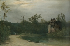 Wooded landscape with castle