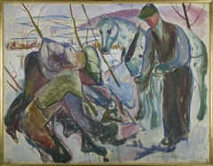 Workers and Horse by Edvard Munch