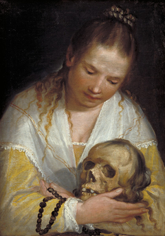 Young Women Contemplating a Skull